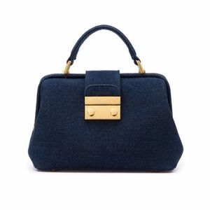 NWT Brandon Blackwood | Elizabeth Doctor Bag in Dark Navy Denim